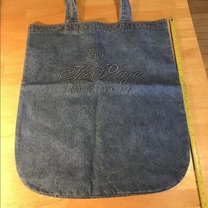 Large denim tote from the famous PLAZA Hotel in NYC
